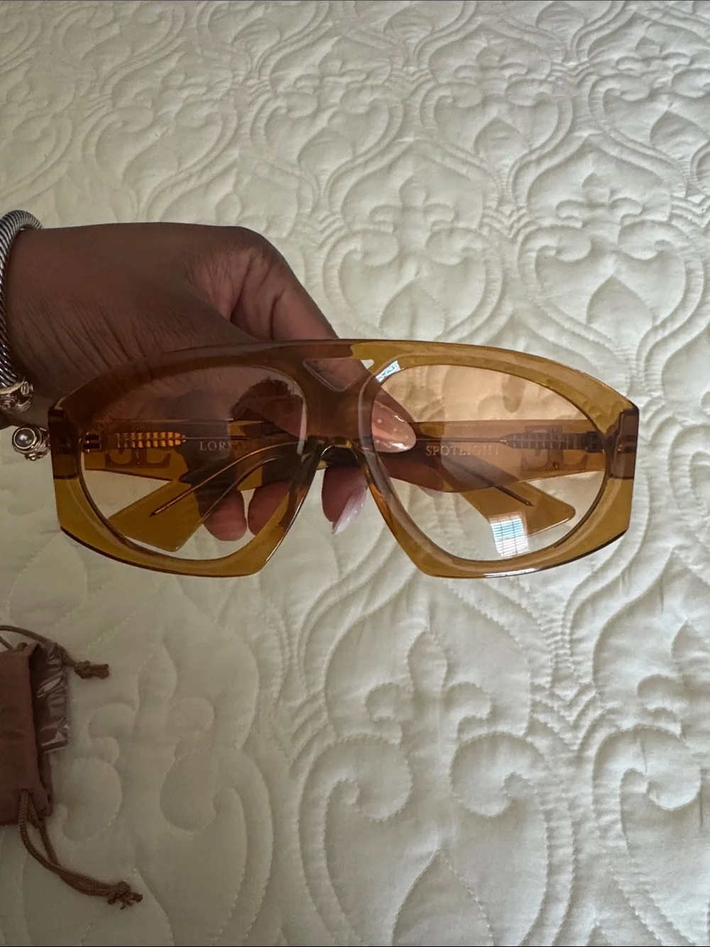 Amber Brown Oversized Shield Sunglasses for Women